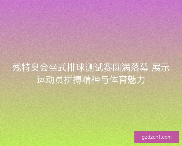残特奥会坐式排球测试赛圆满落幕 展示运动员拼搏精神与体育魅力